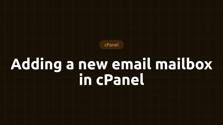 Adding a new email mailbox in cPanel