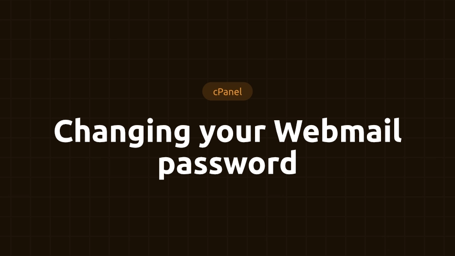 Changing your Webmail password