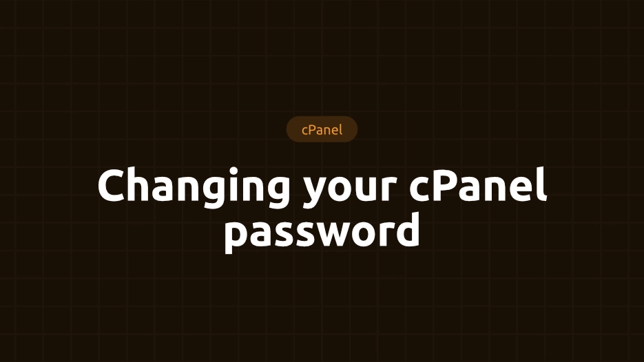 Changing your cPanel password
