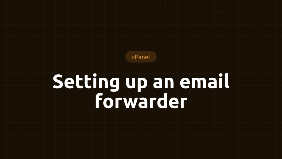 Setting up an email forwarder