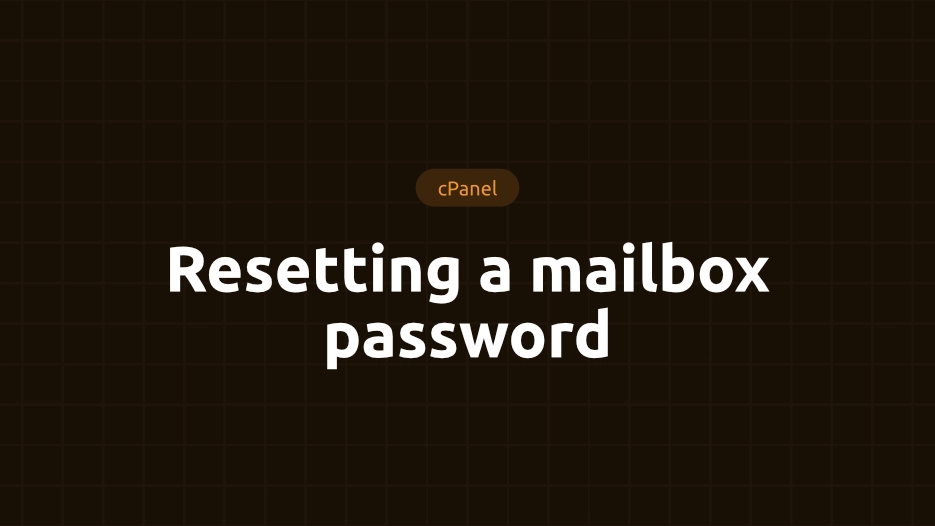 Resetting a mailbox password